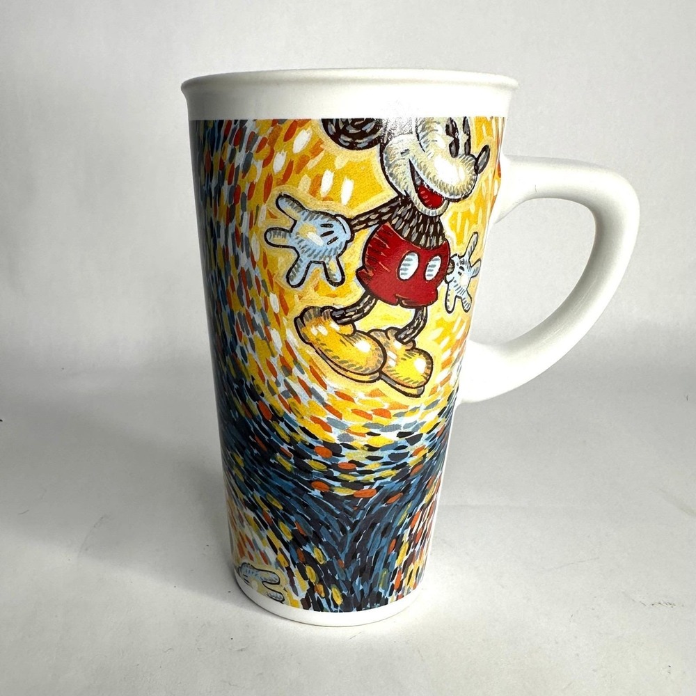 Vintage High Wave Takeout Cup Tall Ceramic Mickey Mouse Van Gogh's Starry Night